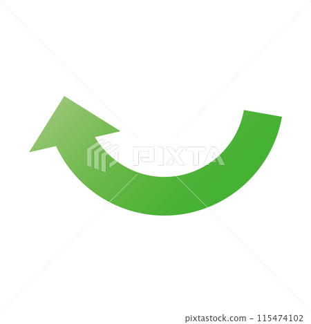 Simple arrow icon gradient green yellow green illustration material 115474102