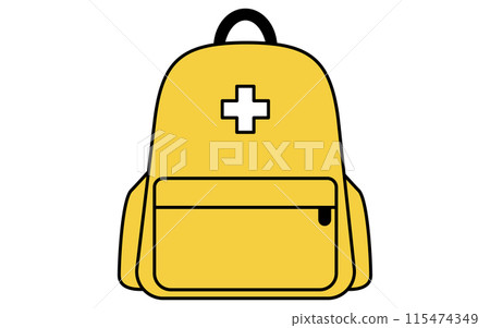 Disaster prevention supplies, simple line icon of emergency backpack Disaster prevention supplies, simple line icon of emergency backpack 115474349