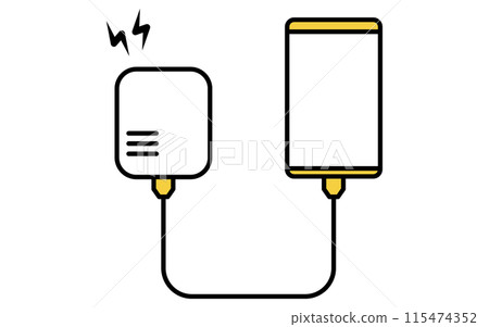Simple line icon of disaster prevention goods, smartphone charging mobile battery Simple line icon of disaster prevention goods, smartphone charging mobile battery 115474352
