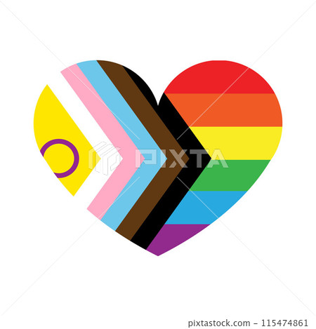 Vector flat new lgbtq flag heart 115474861
