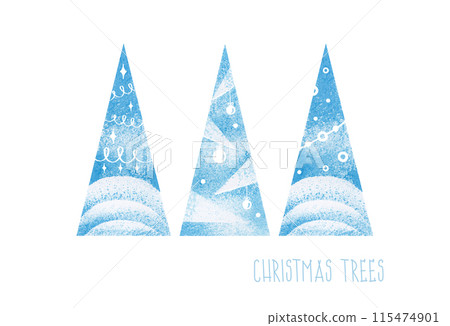 Grunge stencil style Christmas trees. 115474901
