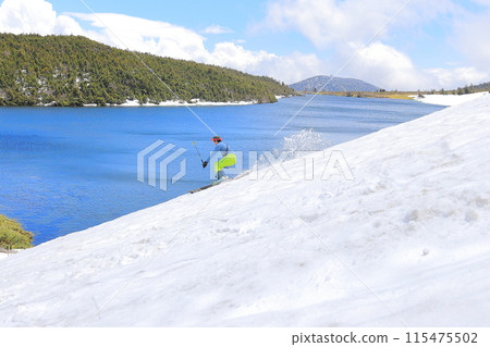 Spring skiing Spring skiing 115475502