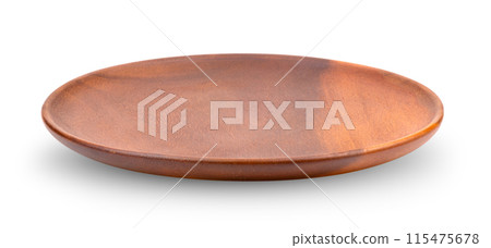 wood plate isolated on white background 115475678