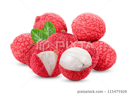 Lychee isolated on white background Lychee isolated on white background 115475926