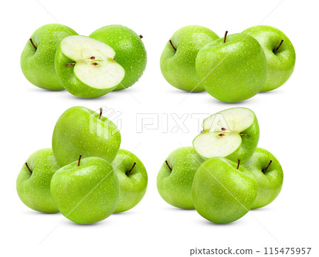 Green Apple Isolated on white background Green Apple Isolated on white background 115475957