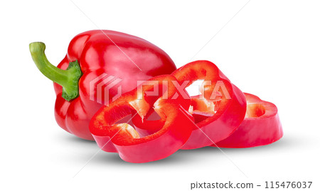 red pepper on white background red pepper on white background 115476037