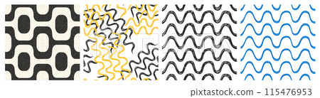 Vector collection of seamless patterns. Ipanema style 115476953