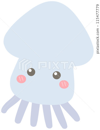 Cute Sea Animal in Children Style Cartoon illustration squid Cute Sea Animal in Children Style Cartoon illustration squid 115477779