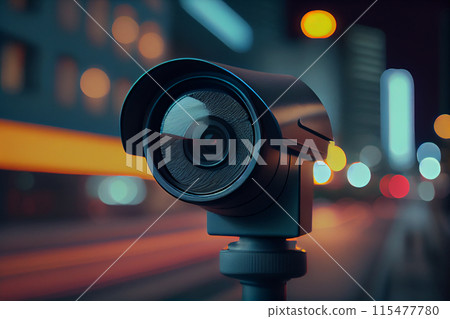 Close-up of CCTV camera in public areas for security system 115477780
