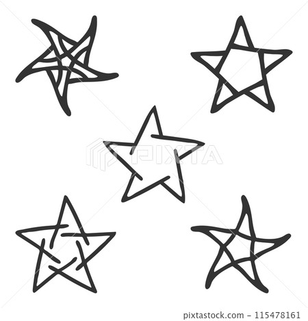Star, decorative symbol icon set. Original line, dots, various outline form collection, black colour graphics. Isolated elements, white background. Vector illustration for web design Star, decorative symbol icon set. Original line, dots, various outline form collection, black colour graphics. Isolated elements, white background. Vector illustration for web design 115478161