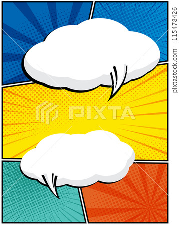 vertical colorful comic book, pop art cartoon layout template halftone dotted background vertical colorful comic book, pop art cartoon layout template halftone dotted background 115478426
