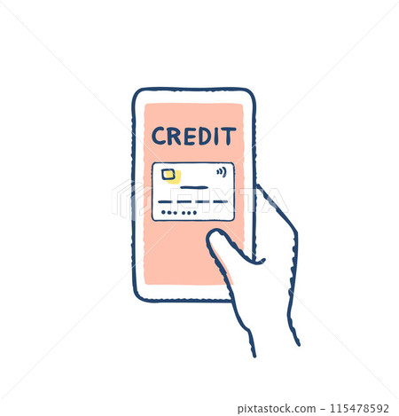 Cashless and credit card payments via smartphone 115478592