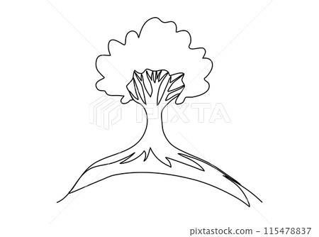 Tree. One line drawing vector illustration. 115478837