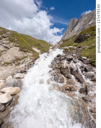 Hiking to Refuge du Col de la Vanoise in National Park of Vanoise Hiking to Refuge du Col de la Vanoise in National Park of Vanoise 115479140