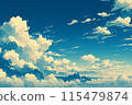 清澈的藍天和美麗的白雲 115479874