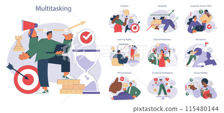 Soft skills set. Illustration of diverse... - Stock Illustration ...