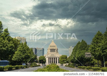 "Tokyo" Dramatic sky and the National Diet Building Sky composition "Tokyo" Dramatic sky and the National Diet Building Sky composition 115480701