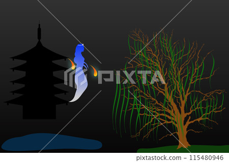 Ghost under the willow tree Ghost under the willow tree 115480946