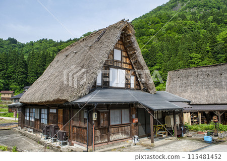Toyama Prefecture, Gokayama, Ainokura Gassho-style Village, Gassho-style houses, World Heritage Site Toyama Prefecture, Gokayama, Ainokura Gassho-style Village, Gassho-style houses, World Heritage Site 115481452