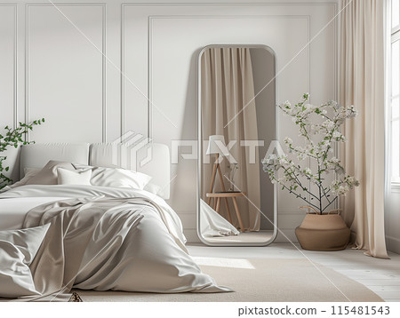 A minimalistic bedroom interior design 115481543