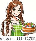 A woman with a cake 115481735
