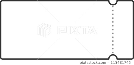 Ticket style monochrome line drawing 115481745