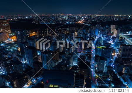 Kawasaki night view: View from Kawasaki City Hall toward Tokyo Kawasaki night view: View from Kawasaki City Hall toward Tokyo 115482144
