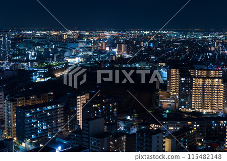 川崎夜景，從川崎市政府向羽田機場方向眺望 115482148