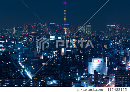 Kawasaki night view: View from Kawasaki City Hall toward Tokyo Kawasaki night view: View from Kawasaki City Hall toward Tokyo 115482155