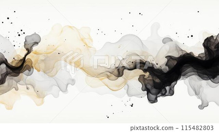 Abstract ink blot design with fluid strokes and high resolution, perfect for artistic projects. 115482803