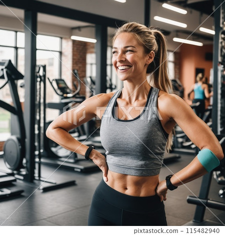 Young woman posing in the gym 115482940