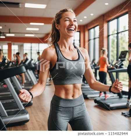 在健身房鍛煉的婦女 115482944