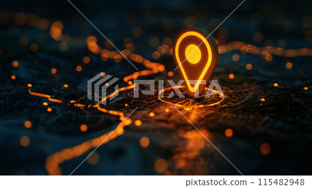pin location icon for navigation or map, Generative Ai 115482948