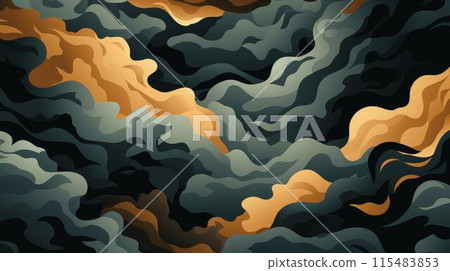 Modern abstract forest camouflage design with organic patterns and versatile hues, perfect for a range of projects. Modern abstract forest camouflage design with organic patterns and versatile hues, perfect for a range of projects. 115483853