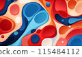 Detailed and dynamic flat illustrations of abstract microscopic cells with bold lines and high detail. 115484112