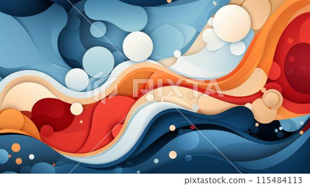Detailed and dynamic flat illustrations of abstract microscopic cells with bold lines and high detail. 115484113