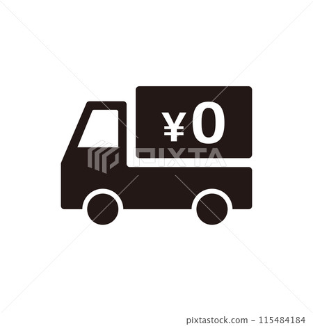 Delivery icon with the text "Free shipping" 115484184