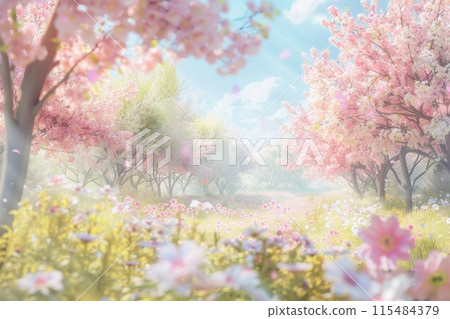Cherry Blossoms in Morning Sunlight 115484379