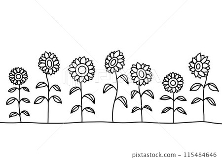 向日葵線描明信片 115484646