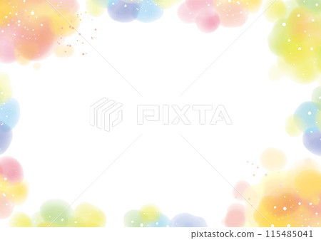 Soft colorful watercolor frame 115485041