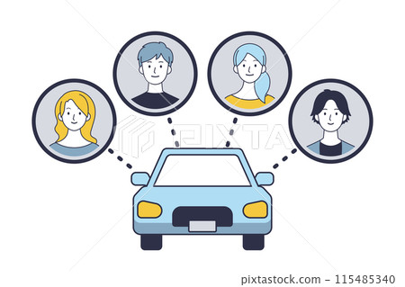 Illustration of car sharing Illustration of car sharing 115485340