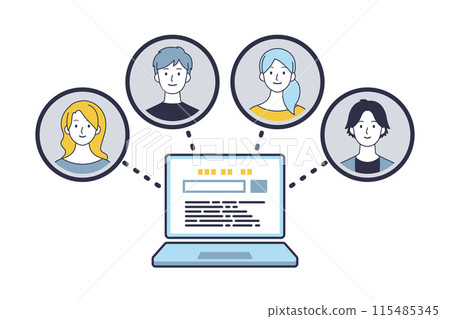 Illustration of people connected by network Illustration of people connected by network 115485345