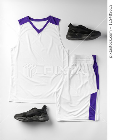 Basketball uniform on white background top view 115485615