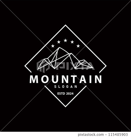 Mountain Nature Landscape Logo Simple Minimalist Design, Vector Illustration Symbol Template Mountain Nature Landscape Logo Simple Minimalist Design, Vector Illustration Symbol Template 115485903