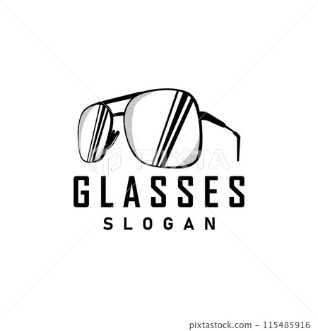 black silhouette design of glasses logo with modern and trendy simple fashion temple illustration black silhouette design of glasses logo with modern and trendy simple fashion temple illustration 115485916