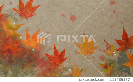 以秋天和秋葉為靈感的日式素材（AI生成素材） 115486377