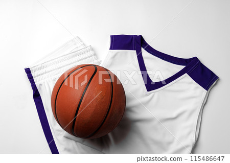 Basketball uniform on white background top view 115486647