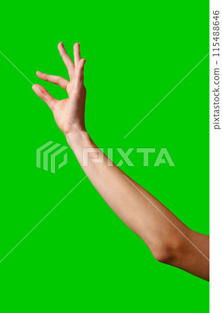 A womans hand extends upward into the air, fingers outstretched, reaching upward towards an unseen destination. A womans hand extends upward into the air, fingers outstretched, reaching upward towards an unseen destination. 115488646