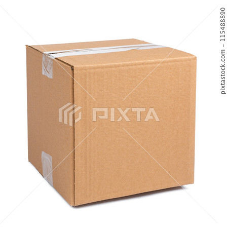 Single carton moving box isolated on white background Single carton moving box isolated on white background 115488890