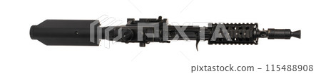 Military toy airsoft rifle isolated on white background 115488908
